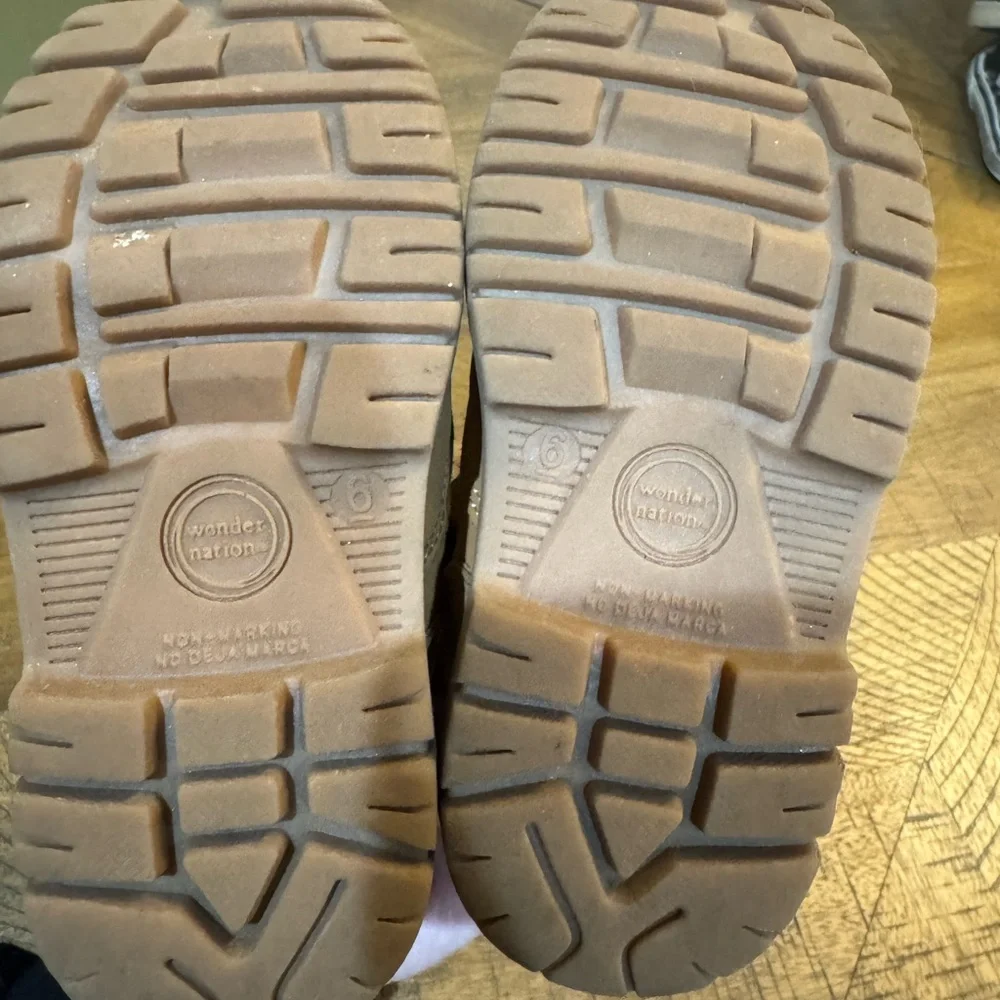 Toddler Work Boots with Easy On Velcro Straps Size 6